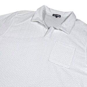 LIV Golf Men's XL White Patterned Polo Shirt